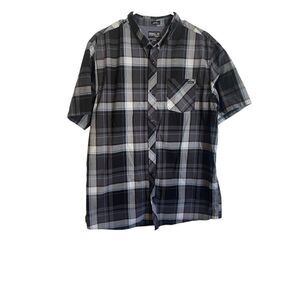 O'Neill Mens Multi-Color Plaid Short-Sleeve Classic Fit Button-Down Shirt Extra